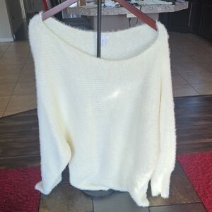 Cozy Cream Women's Off The Shoulder Sweater